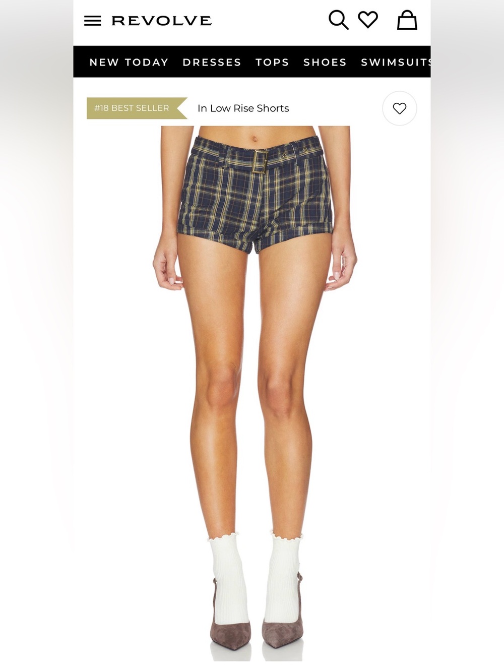 🪞🩷NWT Lioness Afterglow Mini Shorts in Navy Plaid XS/Brand New!🩷🪞